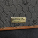 Christian Dior Honeycomb Canvas Shoulder Bag PVC Gray Gold Auth 169055-17