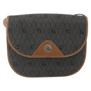 Christian Dior Honeycomb Canvas Shoulder Bag PVC Gray Gold Auth 169055-13