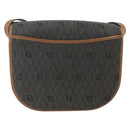 Christian Dior Honeycomb Canvas Shoulder Bag PVC Gray Gold Auth 169055-2