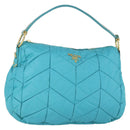PRADA Shoulder Bag Nylon Blue Gold Auth 169057V-1