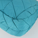 PRADA Shoulder Bag Nylon Blue Gold Auth 169057V-14