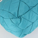 PRADA Shoulder Bag Nylon Blue Gold Auth 169057V-15