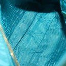 PRADA Umhängetasche Nylon Blau Gold Original 169057V-9