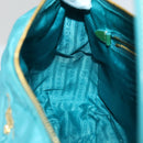 PRADA Umhängetasche Nylon Blau Gold Original 169057V-20