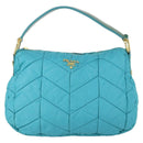 PRADA Shoulder Bag Nylon Blue Gold Auth 169057V-13