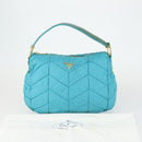 PRADA Shoulder Bag Nylon Blue Gold Auth 169057V-12
