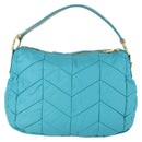 PRADA Shoulder Bag Nylon Blue Gold Auth 169057V-2