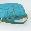 PRADA Shoulder Bag Nylon Blue Gold Auth 169057V-7