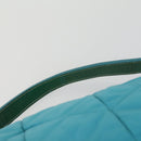 PRADA Shoulder Bag Nylon Blue Gold Auth 169057V-8