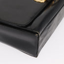 Salvatore Ferragamo Gancini Shoulder Bag Leather Gold Black Auth 169058-8