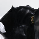 Salvatore Ferragamo Gancini Shoulder Bag Leather Gold Black Auth 169058-21