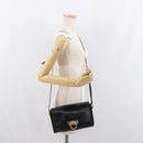 Salvatore Ferragamo Gancini Shoulder Bag Leather Gold Black Auth 169058-23
