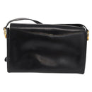 Salvatore Ferragamo Gancini Shoulder Bag Leather Gold Black Auth 169058-2