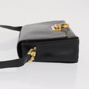 Salvatore Ferragamo Gancini Shoulder Bag Leather Gold Black Auth 169058-4