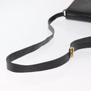 Salvatore Ferragamo Gancini Shoulder Bag Leather Gold Black Auth 169058-7