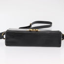 Salvatore Ferragamo Gancini Shoulder Bag Leather Gold Black Auth 169058-5