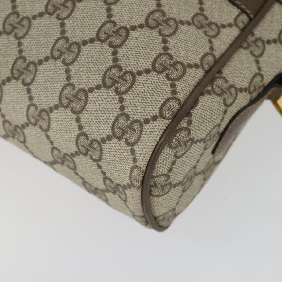 GUCCI GG Supreme Web Sherry Line Bag PVC Beige Gold 32 02 005 Auth 169059