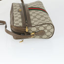GUCCI GG Supreme Web Sherry Line Bag PVC Beige Gold 32 02 005 Auth 169059-4
