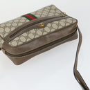 GUCCI GG Supreme Web Sherry Line Bag PVC Beige Gold 32 02 005 Auth 169059-6