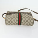 GUCCI GG Supreme Web Sherry Line Bag PVC Beige Gold 32 02 005 Auth 169059-5