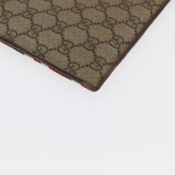 GUCCI GG Supreme Courier Clutch Bag PVC Beige 473915 Auth 169067