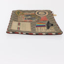 GUCCI GG Supreme Courier Clutch Bag PVC Beige 473915 Auth 169067-3