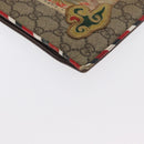 GUCCI GG Supreme Courier Clutch Bag PVC Beige 473915 Auth 169067-7