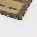GUCCI GG Supreme Courier Clutch Bag PVC Beige 473915 Auth 169067-14