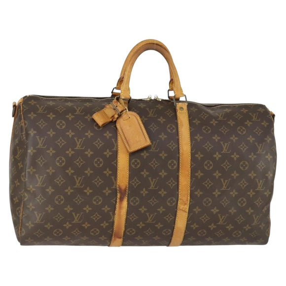LOUIS VUITTON Monogram Keepall Bandouliere 55 Boston Bag M41414 LV Auth 169074
