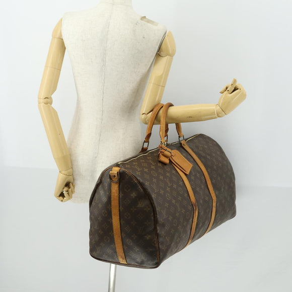 LOUIS VUITTON Monogram Keepall Bandouliere 55 Boston Bag M41414 LV Auth 169074