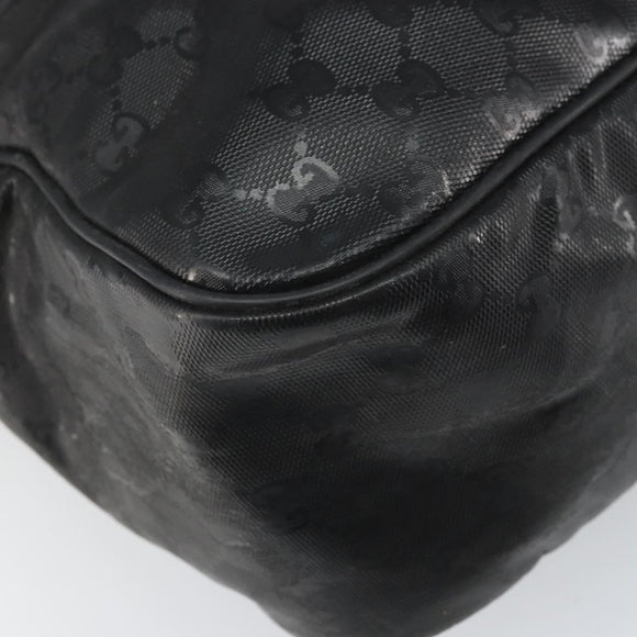 GUCCI GG implementation Shoulder Bag PVC Black Silver 211107 Auth 169076