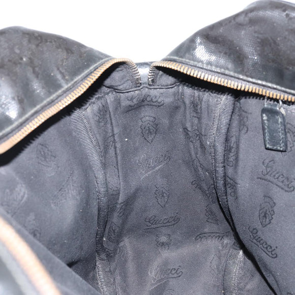 GUCCI GG implementation Shoulder Bag PVC Black Silver 211107 Auth 169076