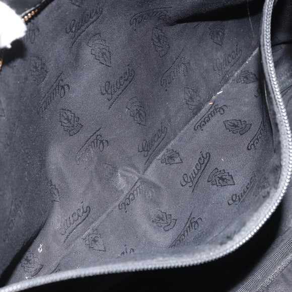 GUCCI GG implementation Shoulder Bag PVC Black Silver 211107 Auth 169076
