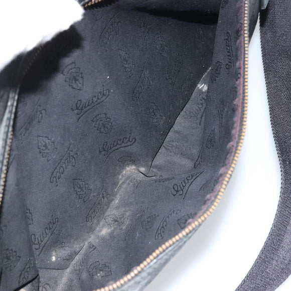GUCCI GG implementation Shoulder Bag PVC Black Silver 211107 Auth 169076