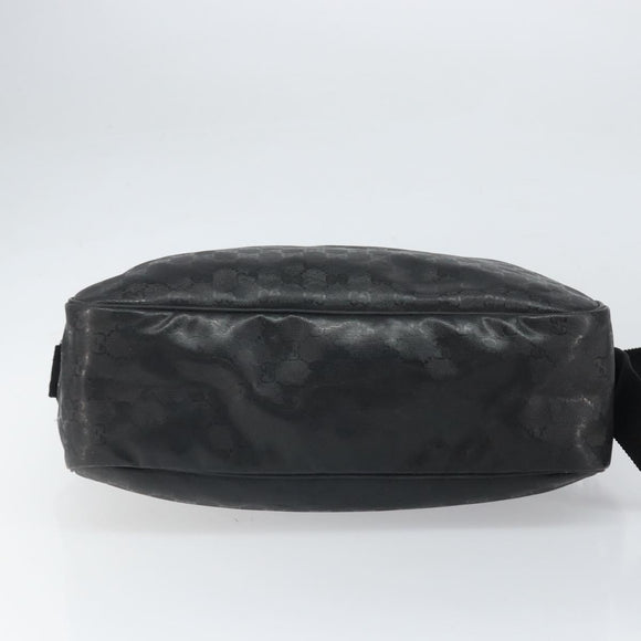GUCCI GG implementation Shoulder Bag PVC Black Silver 211107 Auth 169076