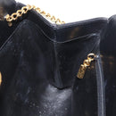 Salvatore Ferragamo Gancini Chain Shoulder Bag Leather Black Gold Auth 169084-17