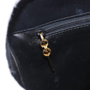 Salvatore Ferragamo Gancini Chain Shoulder Bag Leather Black Gold Auth 169084-19