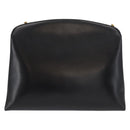 Salvatore Ferragamo Gancini Chain Shoulder Bag Leather Black Gold Auth 169084-3