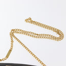 Salvatore Ferragamo Gancini Chain Shoulder Bag Leather Black Gold Auth 169084-8