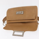 CHANEL Choco Bar 2.55 Shoulder Bag Leather Beige Silver CC Auth 169085-10