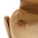 CHANEL Choco Bar 2.55 Shoulder Bag Leather Beige Silver CC Auth 169085-23