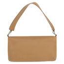 CHANEL Choco Bar 2.55 Shoulder Bag Leather Beige Silver CC Auth 169085-2