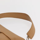 CHANEL Choco Bar 2.55 Shoulder Bag Leather Beige Silver CC Auth 169085-14
