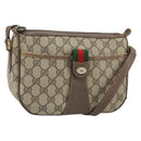 GUCCI GG Supreme Web Sherry Line Bag PVC Beige Gold 89 02 032 Auth 169092-1