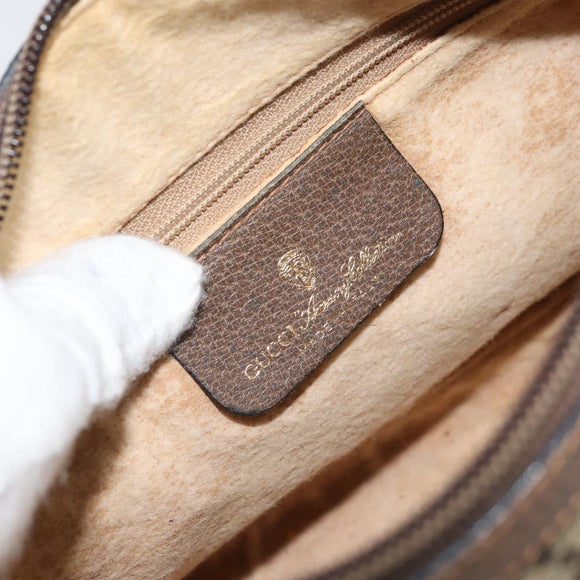 GUCCI GG Supreme Web Sherry Line Bag PVC Beige Gold 89 02 032 Auth 169092