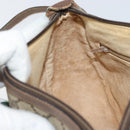 GUCCI GG Supreme Web Sherry Line Bag PVC Beige Gold 89 02 032 Auth 169092-21