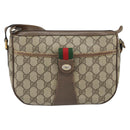 GUCCI GG Supreme Web Sherry Line Bag PVC Beige Gold 89 02 032 Auth 169092-13