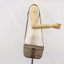 GUCCI GG Supreme Web Sherry Line Bag PVC Beige Gold 89 02 032 Auth 169092-24