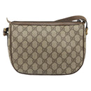 GUCCI GG Supreme Web Sherry Line Bag PVC Beige Gold 89 02 032 Auth 169092-2