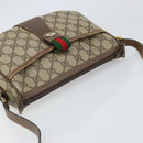 GUCCI GG Supreme Web Sherry Line Bag PVC Beige Gold 89 02 032 Auth 169092-6